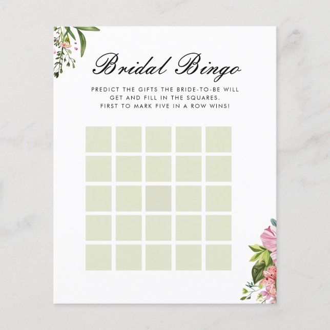 Bridal Bingo Margarita Mexican Brautparty Game (Vorderseite)
