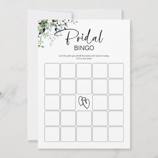 Bridal Bingo Minimalistisch Brautparty Game Einladung (Vorderseite)