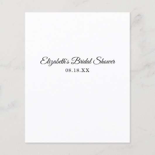 Bridal Bingo | MINIMALISTISCHES BRAUTPARTY (Rückseite)