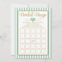 Bridal Bingo Mint Green Gold Brautparty Game