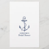 Bridal Bingo Nautical Anchor Showspiel (Rückseite)