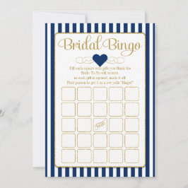 Bridal Bingo Navy Blue Gold Brautparty Game