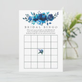 Bridal Bingo, Navy und White Watercolor (Stehend Vorderseite)