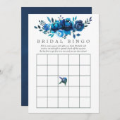 Bridal Bingo, Navy und White Watercolor (Vorne/Hinten)
