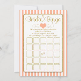 Bridal Bingo Peach Gold Brautparty Game Cards Einladung