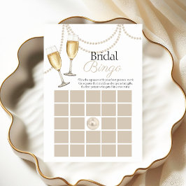 Bridal bingo Pearls Prosecco Duschspielkarte Einladung