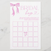 Bridal Bingo Pink Bow Brautparty Game (Vorderseite)