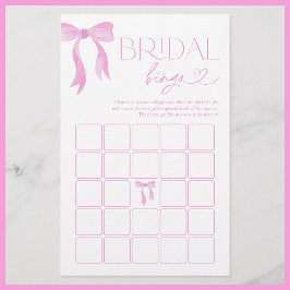 Bridal Bingo Pink Bow Brautparty Game
