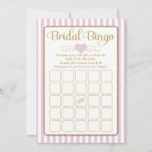 Bridal Bingo Pink Gold Brautparty Game Cards