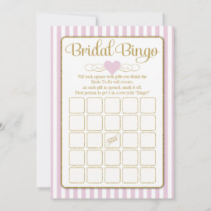 Bridal Bingo Pink Gold Brautparty Game Cards