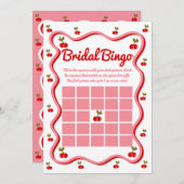 Bridal Bingo Retro Cherry Brautparty Game Card Einladung (Vorne/Hinten)