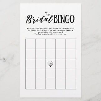 Bridal Bingo Spiel für Hochzeit oder Brautparty