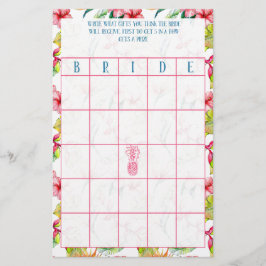 Bridal Bingo Tropical Brautparty Briefpapier