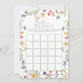 Bridal Bingo Wildblume Sage Brautparty Game Einladung (Vorderseite)
