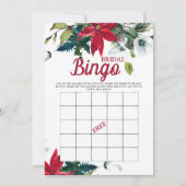 Bridal Bingo Winter Poinsettia Brautparty Game Einladung (Vorderseite)