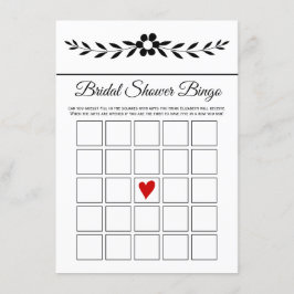 Bridal-Bingokarte mit eleganter Schwarz-Weiß-Blume Begleitkarte