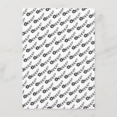 Bridal-Bingokarte mit eleganter Schwarz-Weiß-Blume Begleitkarte (Rückseite)