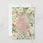 Bridal Birthday Blume Gold Minze Rose Marmorrahmen Einladung (Rückseite)