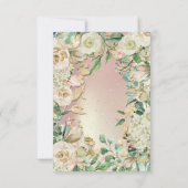 Bridal Birthday Blume Gold Minze Rose Wasserfarbe Einladung (Rückseite)