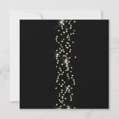 Bridal Birthday Gold Confetti Crystals Black Red Einladung (Rückseite)