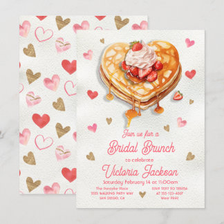 Bridal Birthday Pancake Heart Brunch Einladung