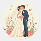 Bridal Bliss Runder Aufkleber (Vorderseite)