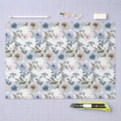 Bridal Blue und White Water Color Rose Seidenpapier (Handwerk)