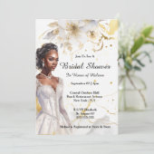 Bridal-Blume der afrikanischen Braut Einladung (Stehend Vorderseite)