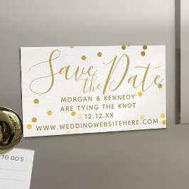 Bridal Blush Gold Confetti Magnetic speichern Date Magnetische Visitenkarte