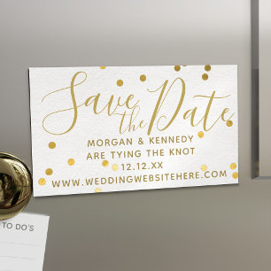 Bridal Blush Gold Confetti Magnetic speichern Date Magnetische Visitenkarte