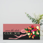 Bridal Bouquet Ankündigung Datum freihalten (Stehend Vorderseite)