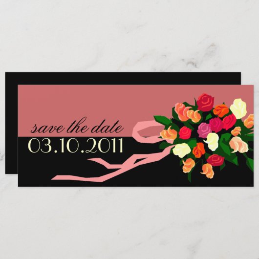 Bridal Bouquet Ankündigung Datum freihalten (Vorne/Hinten)