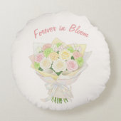 bridal bouquet bouquet of flowers pastel rundes kissen (Rückseite)
