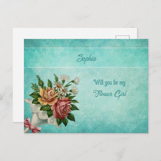 Bridal Bouquet Personalisierte Blumengärten Ankündigungspostkarte (Vorne/Hinten)