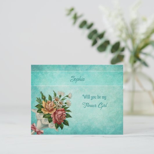 Bridal Bouquet Personalisierte Blumengärten Ankündigungspostkarte (Stehend Vorderseite)