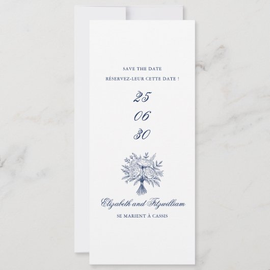 Bridal Bouquet Sketch Folded Lesezeichen Holder Save The Date (Vorderseite)