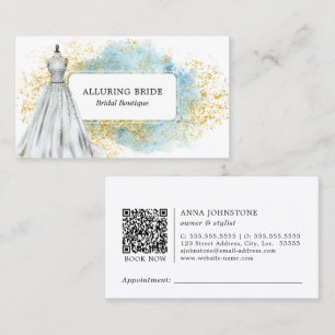 Bridal Boutique Blue Gold QR Code   Ernennung Visitenkarte