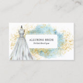 Bridal Boutique Blue Gold QR Code | Ernennung Visitenkarte (Vorderseite)