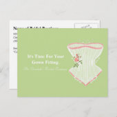 Bridal Boutique Gown Fitting Termin Erinnerung Postkarte (Vorne/Hinten)