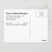 Bridal Boutique Gown Fitting Termin Erinnerung Postkarte (Rückseite)