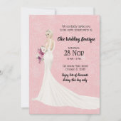 Bridal Boutique offenes Haus wählen Hintergrundfar Einladung (Vorderseite)