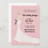 Bridal Boutique offenes Haus wählen Hintergrundfar Einladung (Vorne/Hinten)