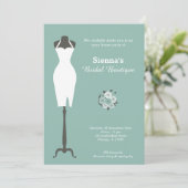 Bridal Boutique - Wählen Sie Ihre Hintergrundfarbe Einladung (Stehend Vorderseite)