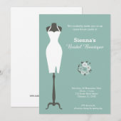 Bridal Boutique - Wählen Sie Ihre Hintergrundfarbe Einladung (Vorne/Hinten)