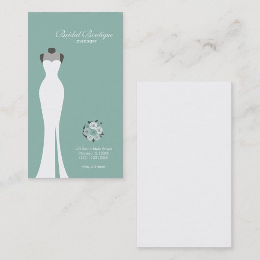 Bridal Boutique - Wählen Sie Ihre Hintergrundfarbe Visitenkarte (Vorne/Hinten)
