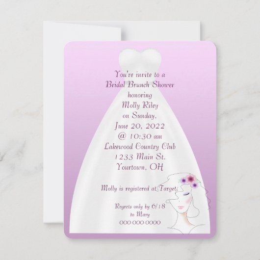 Bridal Breakfast Brunch Einladung (Rückseite)