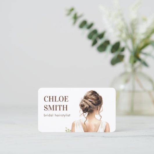 Bridal Bridal-Friseurin Wedding Pro Visitenkarte (Stehend Vorderseite)