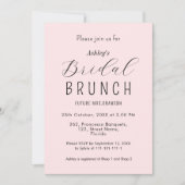 Bridal Brunch Blush Pink Kalligraphie Einladung (Vorderseite)