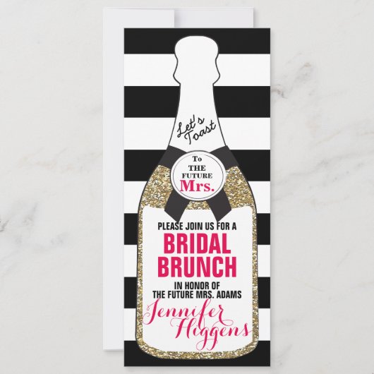 Bridal Brunch Bridal Dusche Einladung Champagner (Vorderseite)