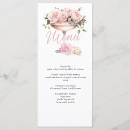 Bridal Brunch, Bridal shower, floral, elegant Menükarte